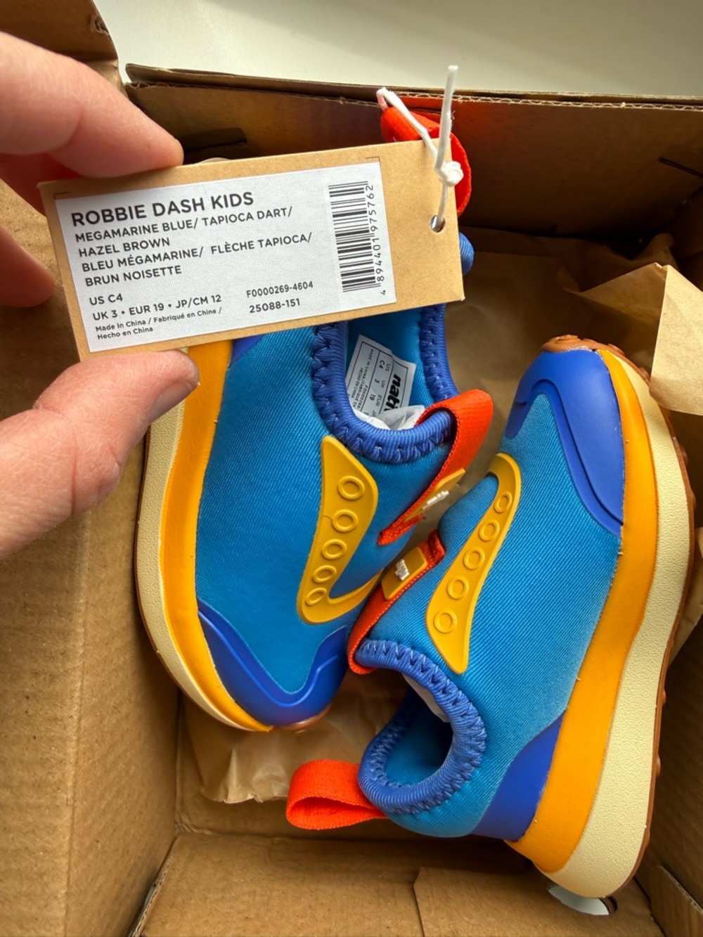 Native Shoes Robbie Dash Kids Sneaker, toddler C4, Blue, NWT / new in box
